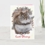 Sweet Squirrel Easter Holiday Card