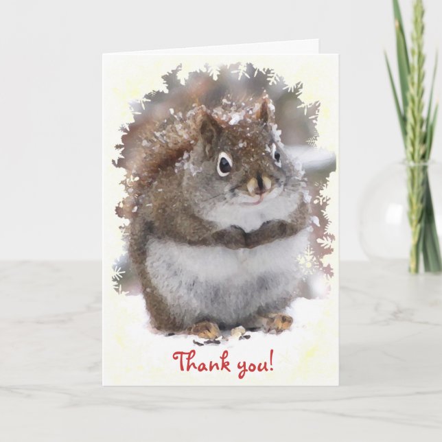 Sweet Squirrel Thank You Card (Front)