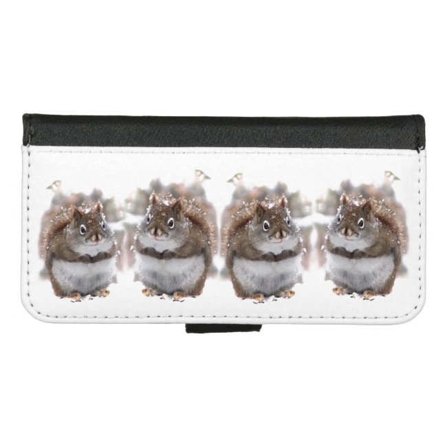 Sweet Squirrels in Snow iPhone 8/7 Wallet Case