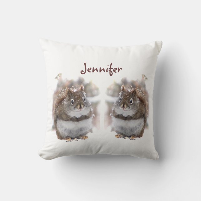Sweet Squirrels Throw Pillow (Front)