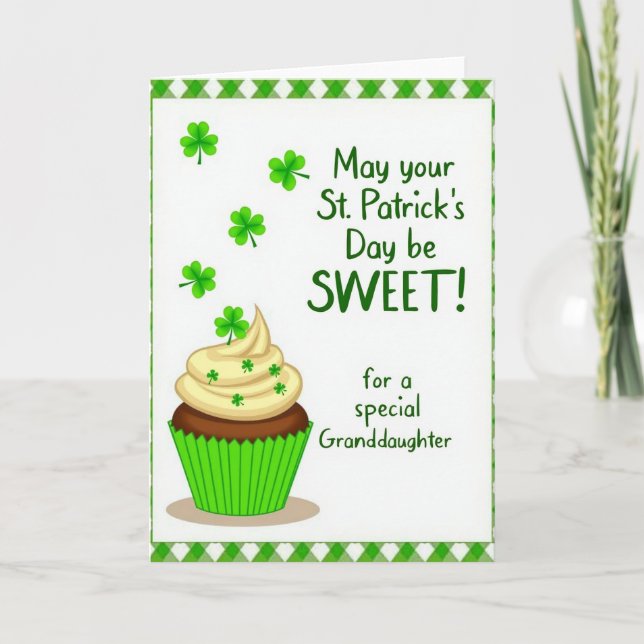 Sweet St Patricks Day Granddaughter Card (Front)