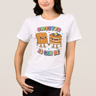 Sweet Stack Love – Pancake & Waffle Cartoon Tri-Blend Shirt