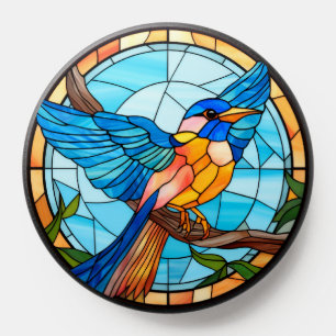 Sweet Stained Glass Bluebird PopSocket