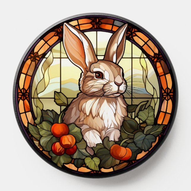 Sweet Stained Glass Bunny Rabbit PopSocket (Popsocket)