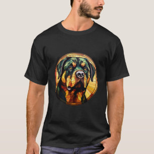 Sweet Stained Glass Dog Rottweiler T-Shirt