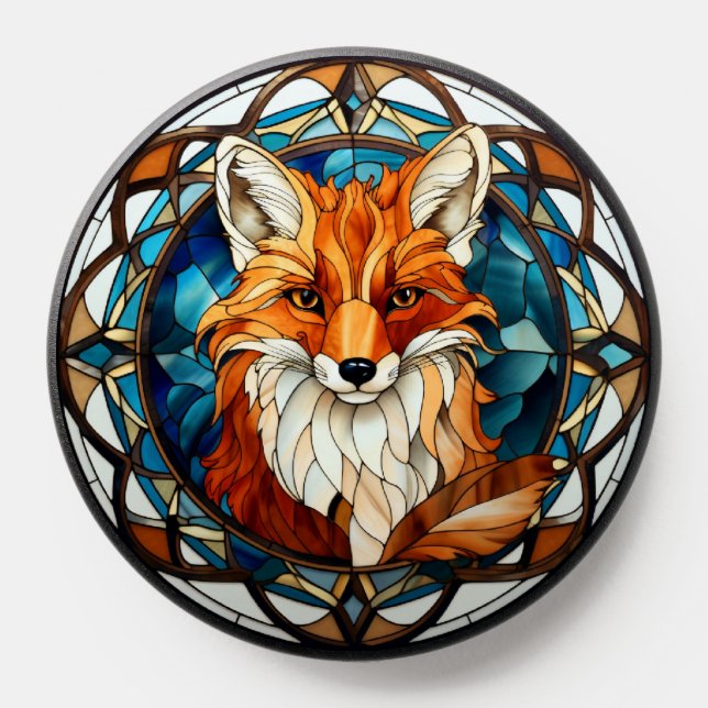 Sweet Stained Glass Forest Fox PopSocket (Popsocket)