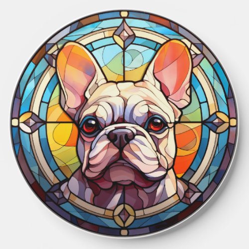 Sweet Stained Glass French Bulldog Wireless Charger