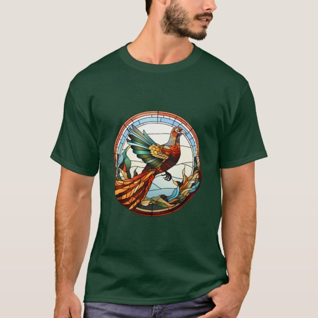 Sweet Stained Glass Golden Pheasant T-Shirt (Front)