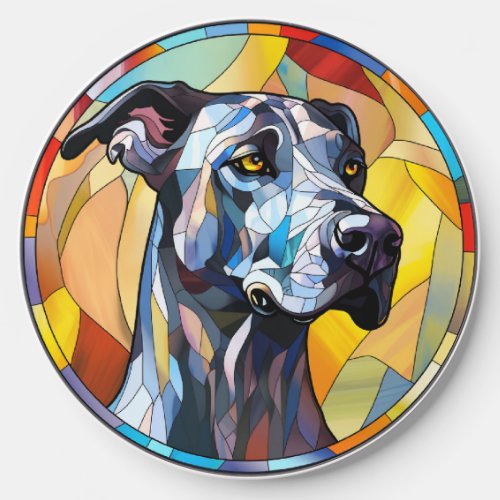 Sweet Stained Glass Great Dane Dog Wireless Charger