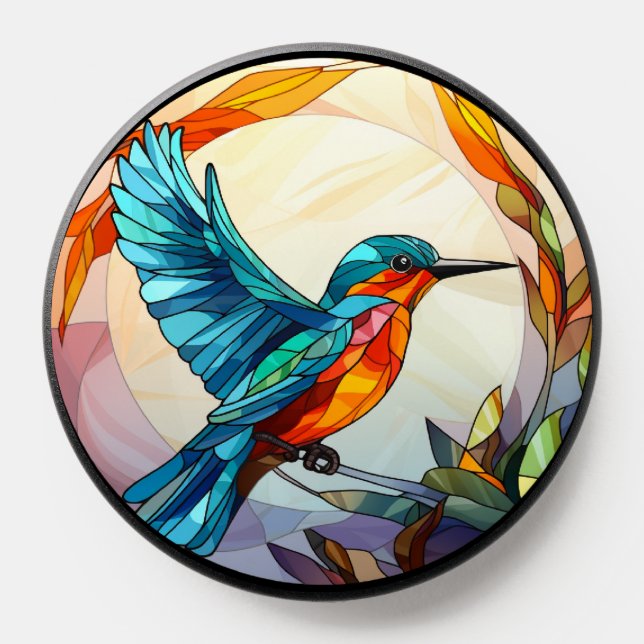 Sweet Stained Glass Hummingbirds PopSocket (Popsocket)