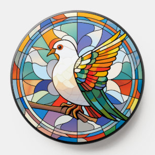 Sweet Stained Glass Peace Dove bird PopSocket