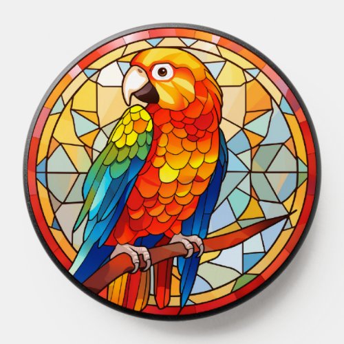 Sweet Stained Glass Scarlet Macaw PopSocket