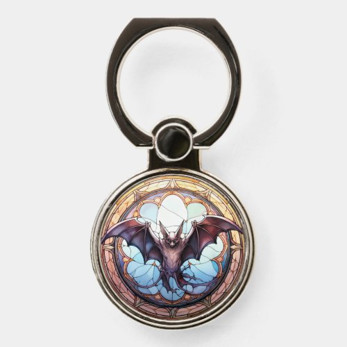 Sweet Stained Glass Spooky Flying Bat Phone Ring Stand
