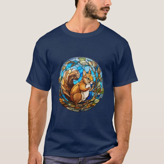 Sweet Stained Glass Squirrel T-Shirt (Front)