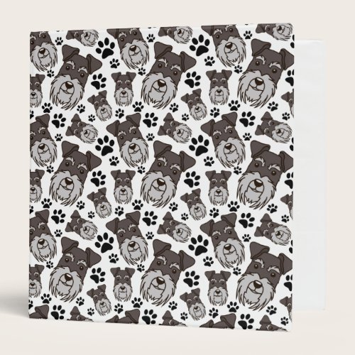 Sweet Standard Schnauzer Miniature Pet Puppy Dog 3 Ring Binder