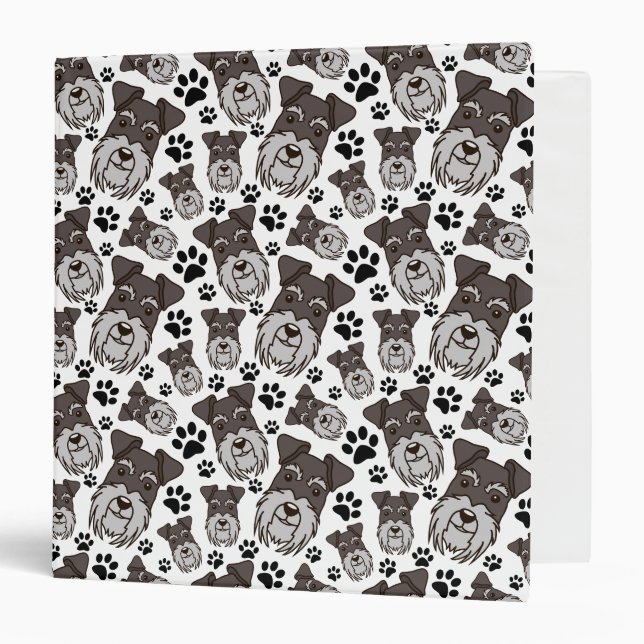 Sweet Standard Schnauzer Miniature Pet Puppy Dog 3 Ring Binder (Front/Inside)
