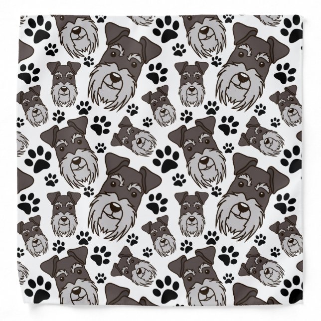 Sweet Standard Schnauzer Miniature Pet Puppy Dog Bandana (Front)