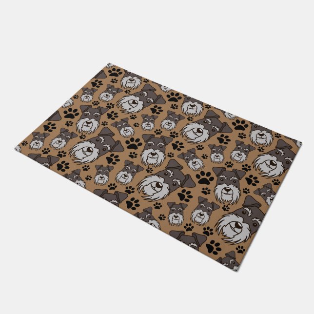 Sweet Standard Schnauzer Miniature Pet Puppy Dog Doormat (Angled)