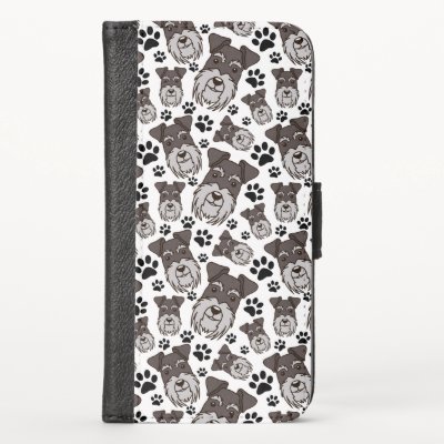 Sweet Standard Schnauzer Miniature Pet Puppy Dog iPhone X Wallet Case