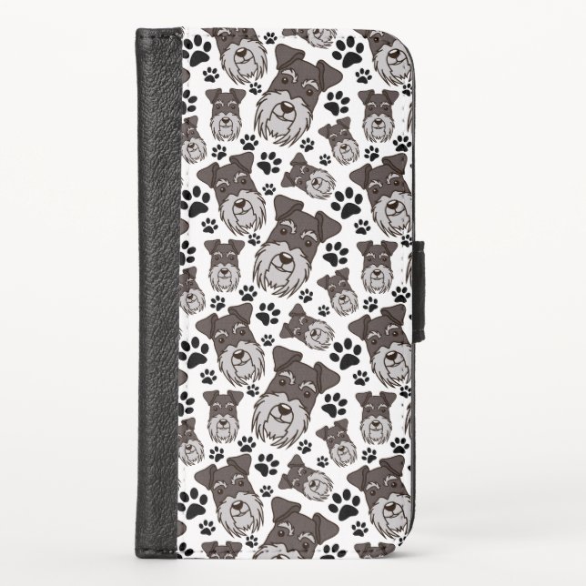 Sweet Standard Schnauzer Miniature Pet Puppy Dog iPhone Wallet Case (Front)