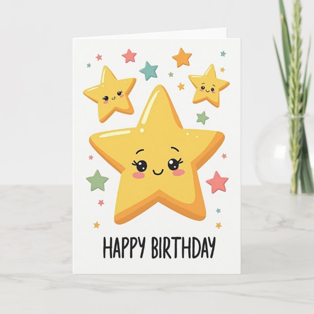 Sweet Starry Birthday Card (Front)