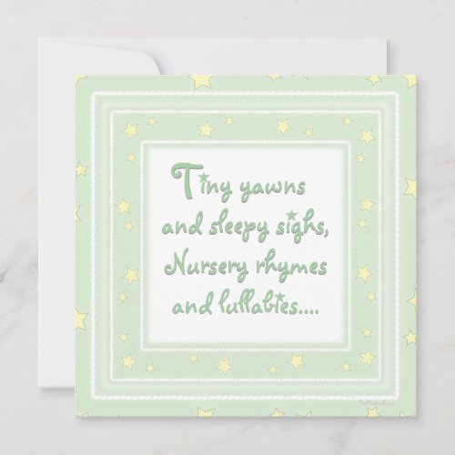 Sweet Stars Mint Baby Shower Invitation