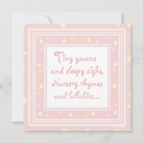 Sweet Stars Pink Baby Shower Invitation