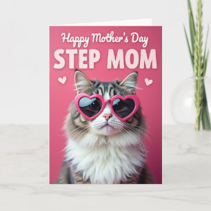 Sweet Step Mom Day Cat Card