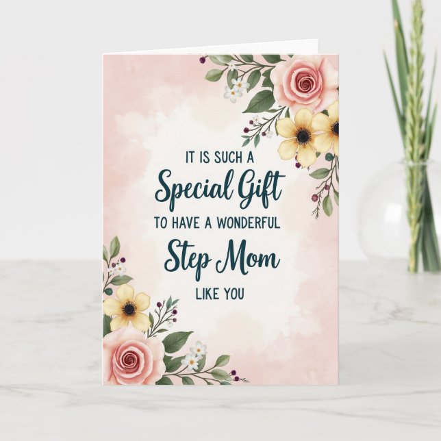 Sweet Step Mom Floral Card (Front)