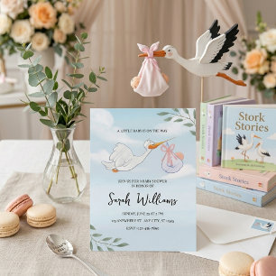 Sweet Stork Baby Shower Invitation