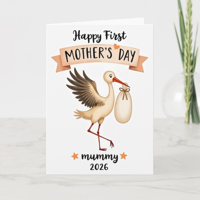 Sweet Stork Mothers Day Card (Front)