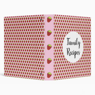 Sweet Strawberries 3 Ring Binder