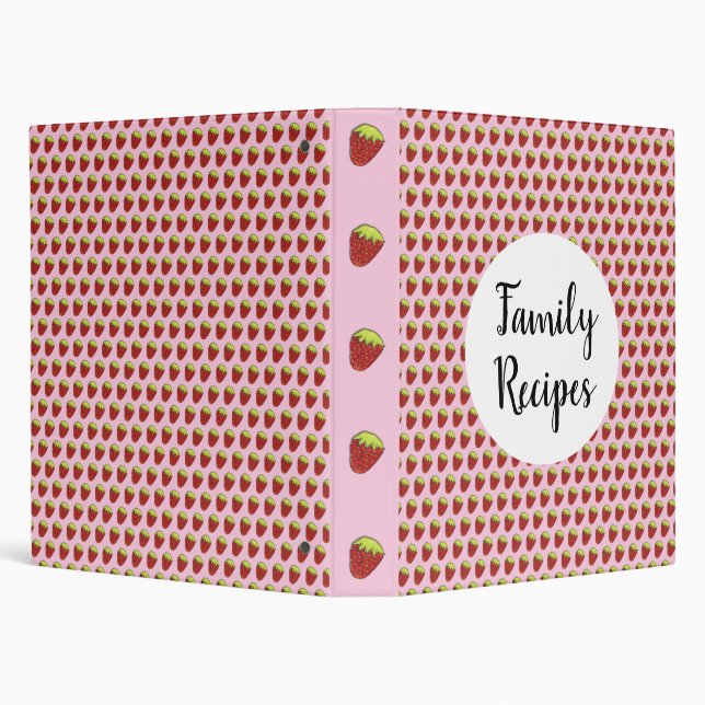 Sweet Strawberries 3 Ring Binder (Background)
