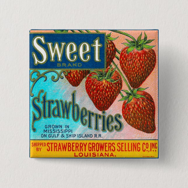 Sweet Strawberries Button (Front)
