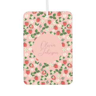 Sweet Strawberries Flowers Watercolor Floral Air Freshener
