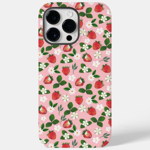 Sweet Strawberries Flowers Watercolor Floral  Case_Mate iPhone 14 Pro Max Case