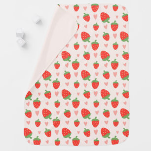 Sweet Strawberries & Hearts Baby Blanket