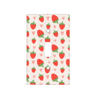 Sweet Strawberries & Hearts Light Switch Cover