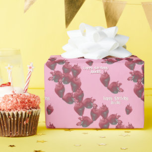 Sweet Strawberries Personalized Wrapping Paper