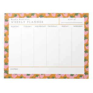 Sweet Strawberries Weekly Planner Notepad