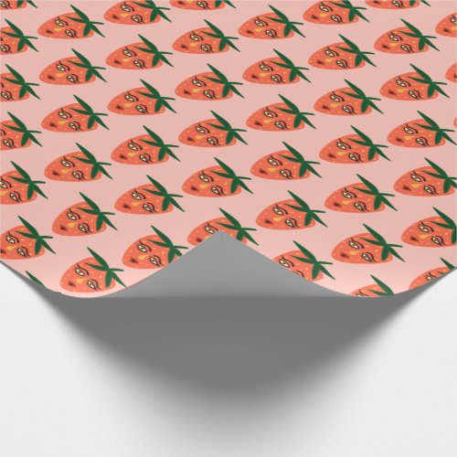 Sweet Strawberries Whimsical Pattern Gift Wrapping Paper