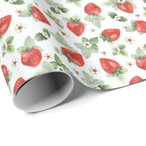 Sweet Strawberries  Wrapping Paper