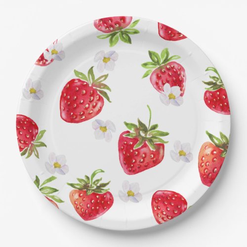 Sweet Strawberry Baby Shower 9 Inch Paper Plates