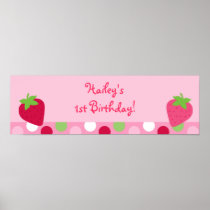 Sweet Strawberry Baby Shower Banner Sign