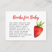 Sweet Strawberry Baby Shower Book Request Enclosure Card (Front)