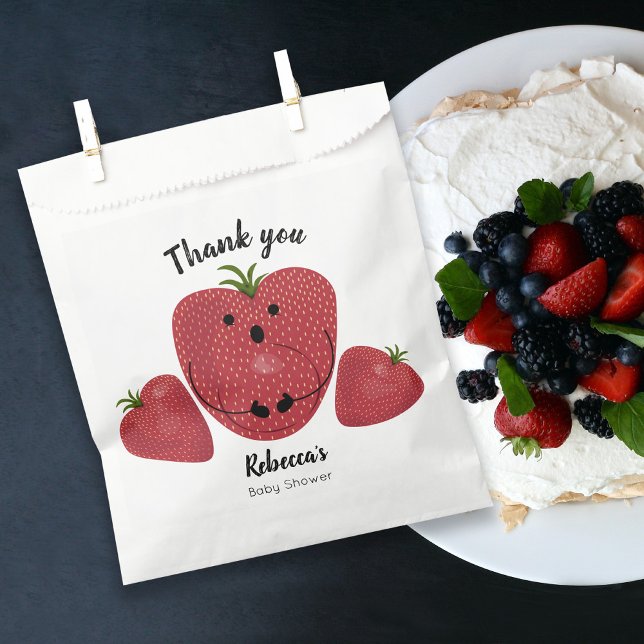 Sweet strawberry baby shower favor bag (Creator Uploaded)