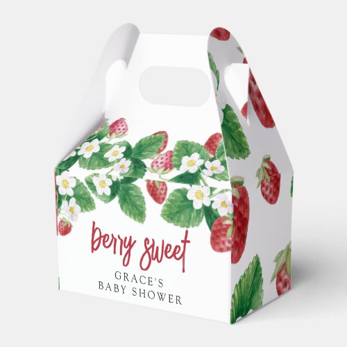 Sweet Strawberry Baby Shower Favor Boxes