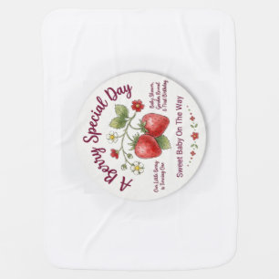 Sweet Strawberry Baby Shower & First Birthday Blanket