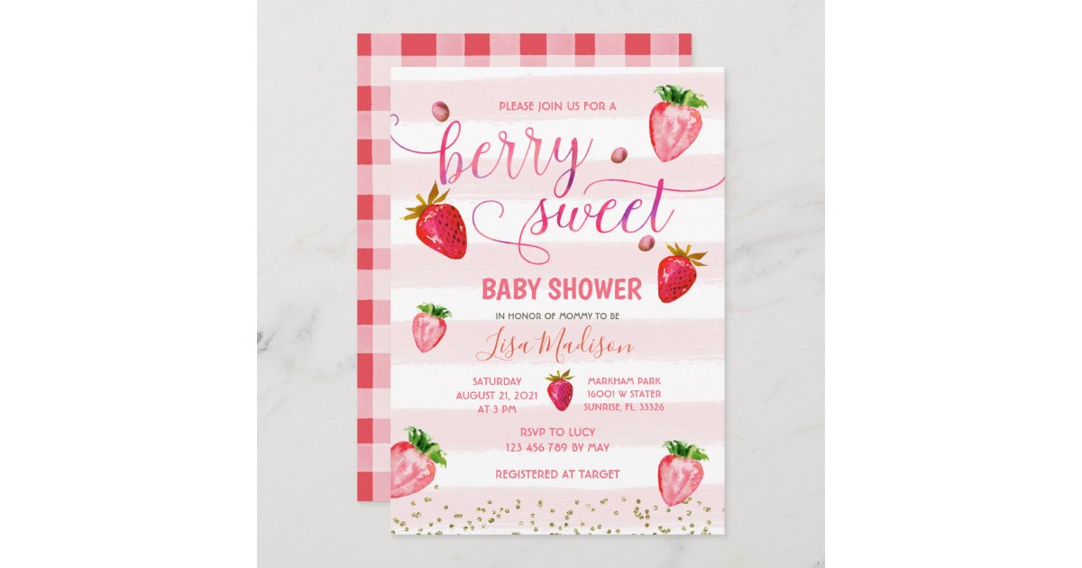 Berry Sweet Baby Shower Invitation Template Shower, Sprinkle or