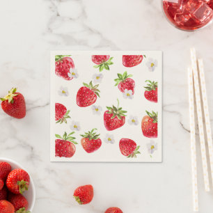 Sweet Strawberry Baby Shower Napkins